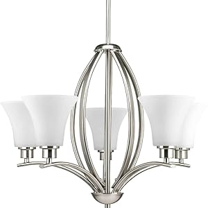 Progress Lighting P4490-09 Joy Collection 5-Light Chandelier, Brushed Nickel