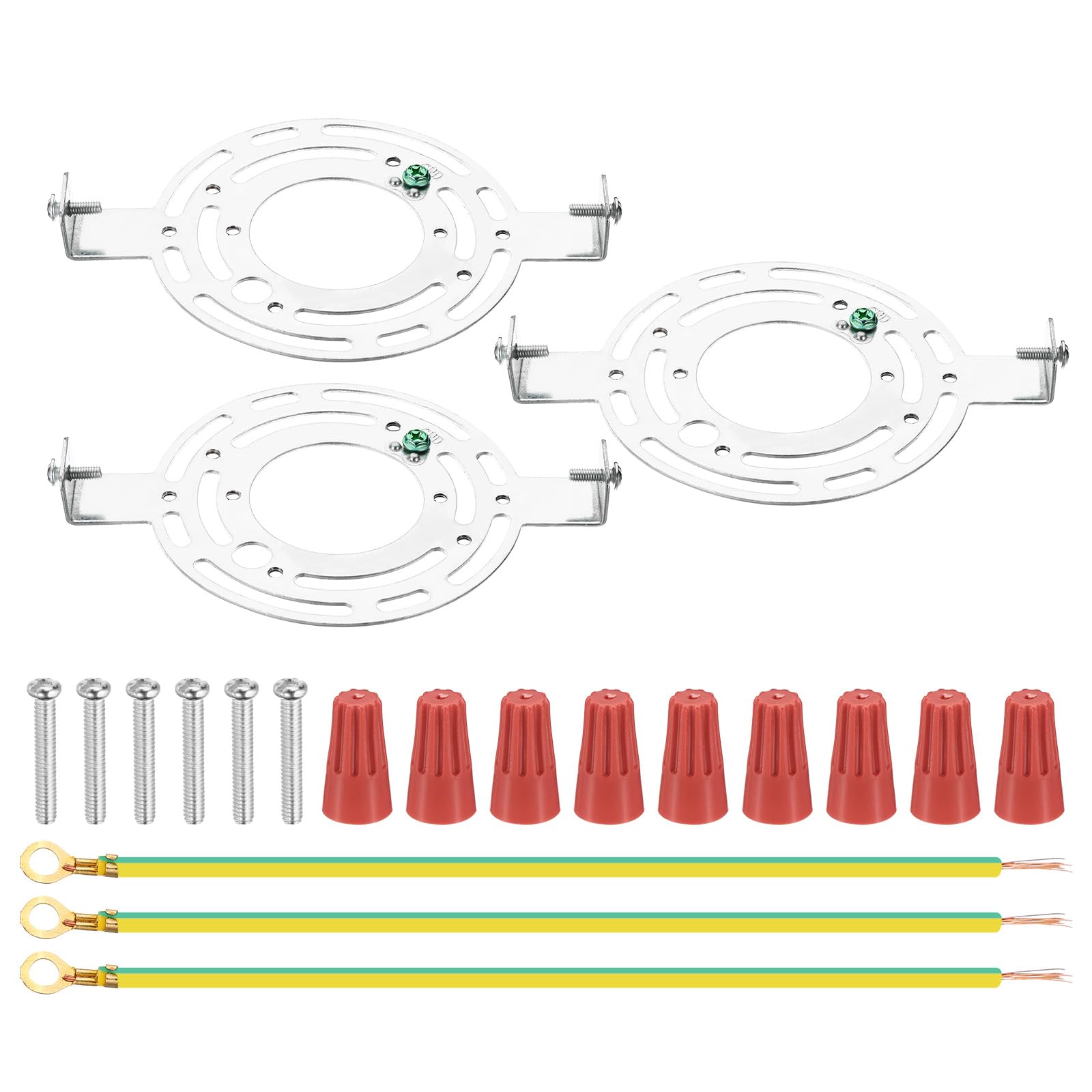 PATIKIL 145mm (5.71") Universal Light Fixture Mounting Bracket Kit, 3 Set Round Ceiling Plates with Screws for Wall, Ceiling, Pendant, Chandelier Lights