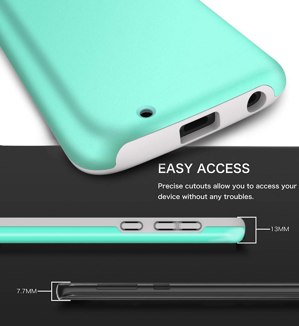 Moto G6 Case, Androgate [Pearl Series] Hybrid Matte Protective Back Cover Bumper Case Motorola Moto G 6th Generation (2018), Mint