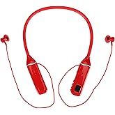 Jectse Neckband Bluetooth Headphones, RGB Backlight, 14mm Drivers, BT 5.3, Red