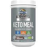 Garden of Life Dr. Formulated Keto Meal Balanced Shake - Chocolate Powder, 14 Servings, Truly Grass Fed Butter & Whey Protein