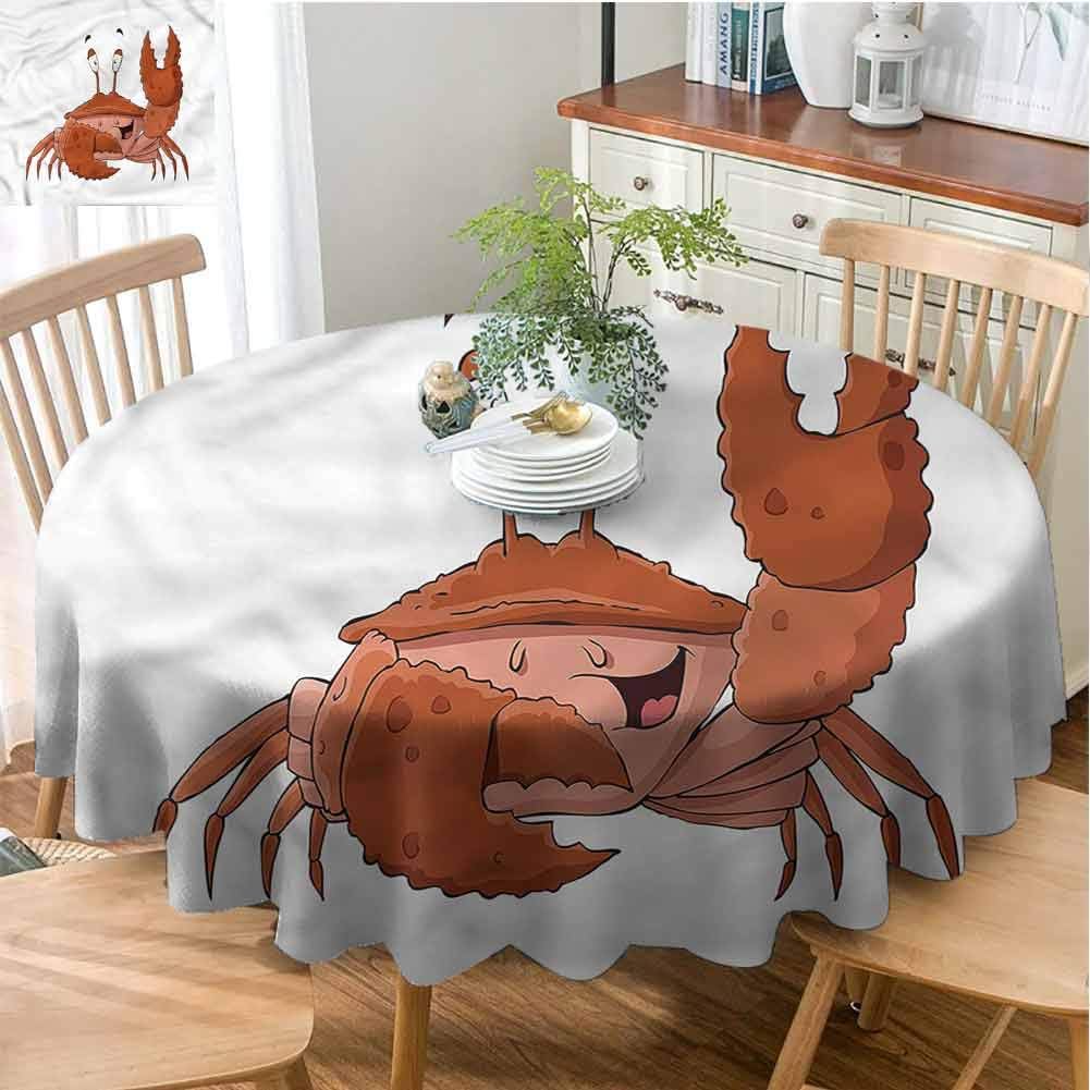 ScottDecor garden Round tablecloth Crabs,Friendly Chela Greeting