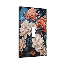 Xuejiaku Light Switch Cover Plate Red White Flowers