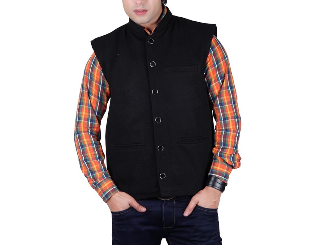 vivid bharti men's woolen nehru jacket