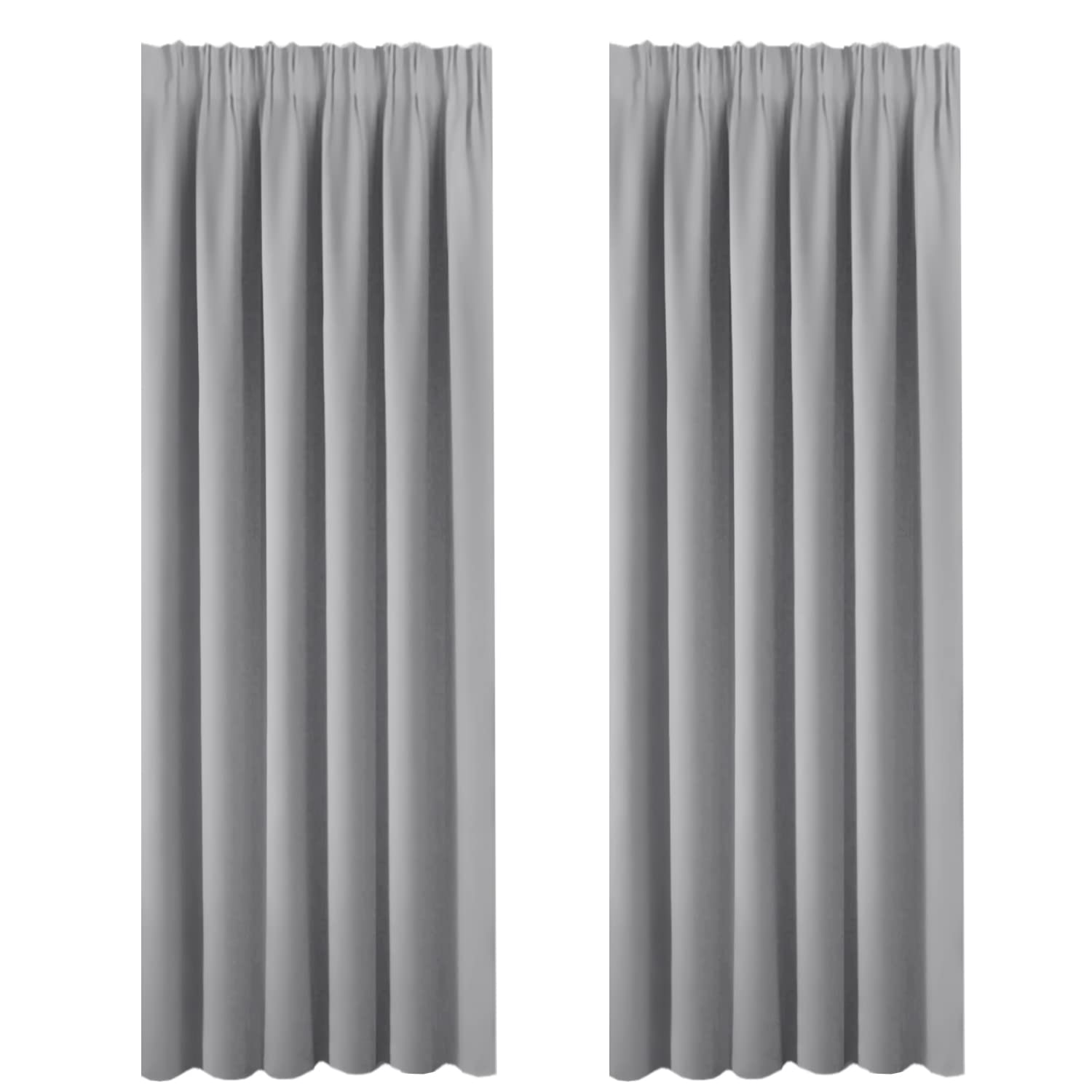 BellaHills Blackout Curtain Drapes - Tape Top Window Curtains for Room Darkening & Privacy Protected Decorative Window Treatments Drapery for Living Room, 2 PCs, 90 inch x 90 inch, Dove Grey