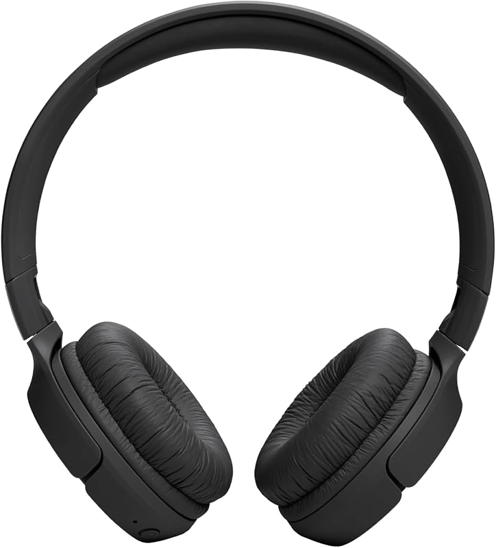 Fones de ouvido jbl tune 520bt sem fio bluetooth, 57 horas de reprodução com graves puros, dobráveis, preto