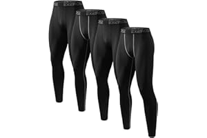 Celfaeree 4 Pack Men’s Compression Pants Leggings Running Tights Men Thermal Base Layers for Basketball Athletic Sports