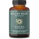 Natura Health Products Willow Relief White Willow Bark &amp; Turmeric 90ct | Boswellin Super Indian Frankincense &amp; Corydalis Rhizome enhance natural muscle relaxation and ease minor everyday discomfort*