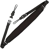 OP/TECH USA Super Classic Camera Strap – Padded Neoprene Neck Strap with Comfort-Stretch & Quick Disconnects | DSLR/SLR/Mirrorless Compatible – Black