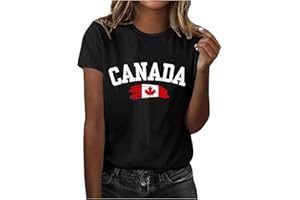 Canada Olympic Clothing 2026 Womens Canada Shirts Canadian Maple Leaf FlagShirts 1st July Patriotic Short Sleeve Blouse Day C