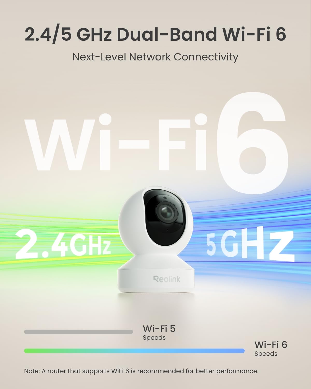 REOLINK Smart 4K UHD Pan & Tilt Dual-Band Wi-Fi 6 Indoor Security Camera with 3X Optical Zoom, Auto-Tracking, People/Pet Detection, Crying Sound Detection, Privacy Mode, and Bluetooth Setup, E1 Zoom
