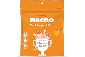 Made by Nacho Freeze-Dried Chicken Breast Meal Topper, Mixer or Treat 3.5oz | High Protein, Pure Chicken Ingredients | Premium Cage-Free Chicken Breast | Crunchy Texture