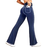DemonQueen Women's Flare Yoga Pants，High Waisted Tummy Control Fitness Yoga Pants，Bootcut Pants for Women