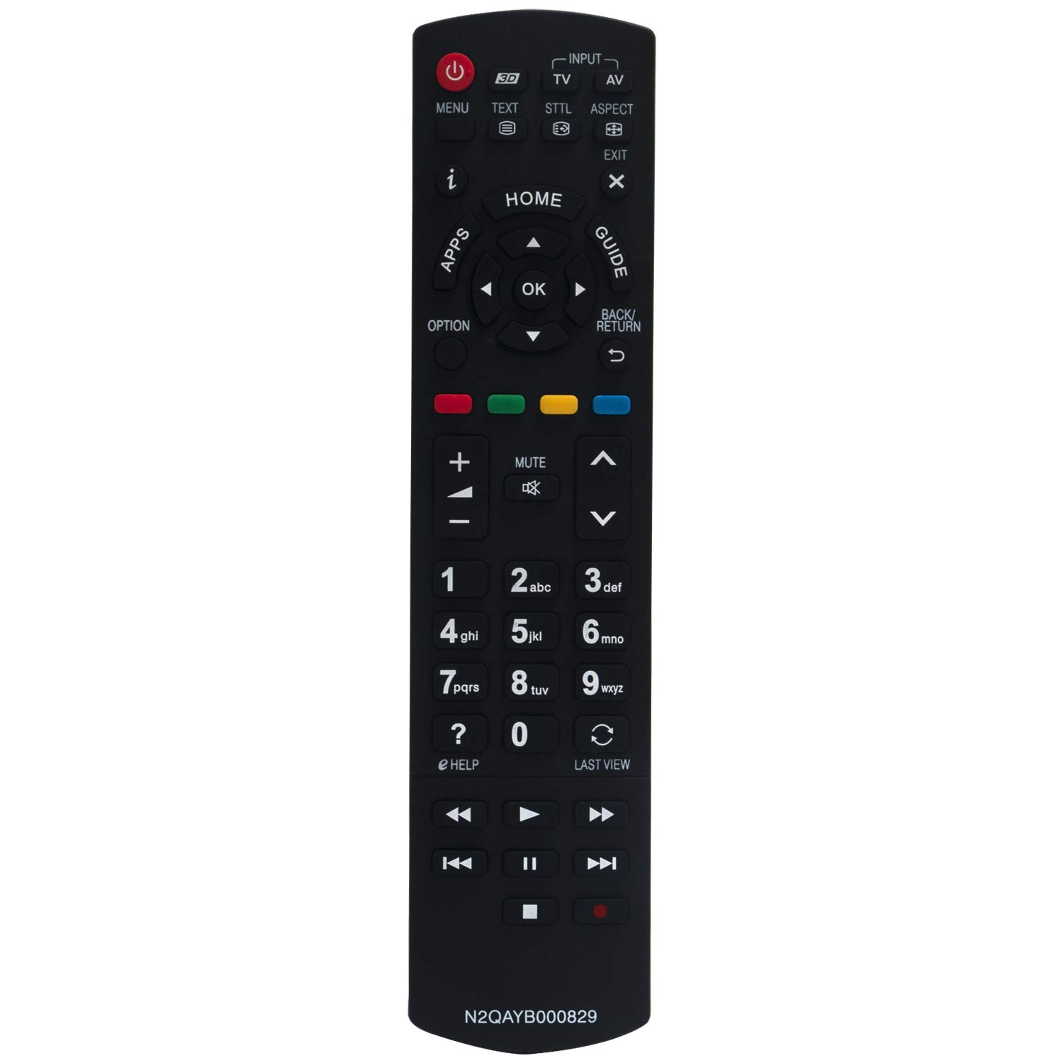 VINABTY N2QAYB000829 Replace Remote for Panasonic LCD TV TX-L42ET60Y TX-L42ET61B TX-L42ETW60 TX-L47ET60B TX-L47ET60E TX-L47ETW60 TX-L50ET60B TX-L50ET60E TX-L50ETW60 TX-L55ET60E TX-LR55ET60 TX-P42ST60B