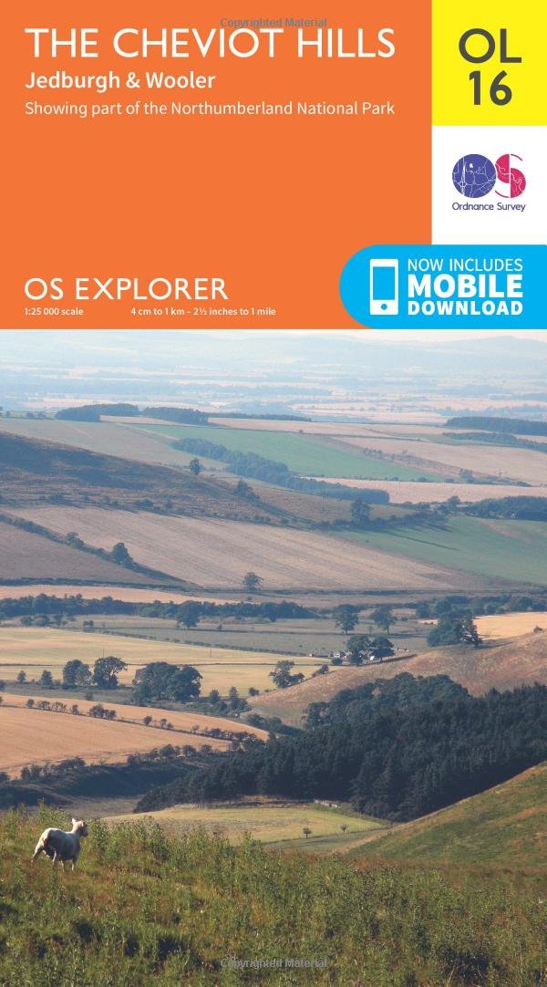 The Cheviot Hills Map | Jedburgh & Wooler | Ordnance Survey | OS Explorer Map OL16 | England | Walks | Hiking | Maps | Adventure