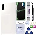 Perzework Rear Back Glass Replacement for Samsung Galaxy Note 10+ Plus 6.8-inches 5G with Reparing Toolkit and Installed Adhesive (Aura White)