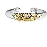 LOVECOM Lotus Promise Ring for Women 925 Sterling Silver Adjustable Lotus Flower Floral Ring Gold Plated Open Inspirational Empowering Statement Ring Birthday Jewelry Gifts for Her Mom Wife