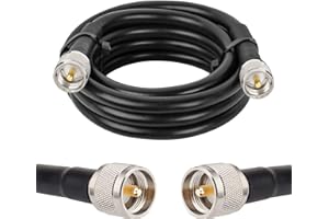 MOOKEERF 8ft KMR400 PL259 Male to Male Coaxial Cable - Low Loss UHF Cable for HAM, VHF Radio, SWR Meter, Antenna Analyzer