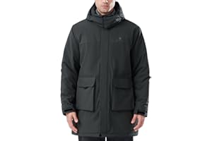 CAMELSPORTS Mens Winter Coats Long Warm Jacket with Hood Casual Quilted Puffer Parka Windproof Jackets