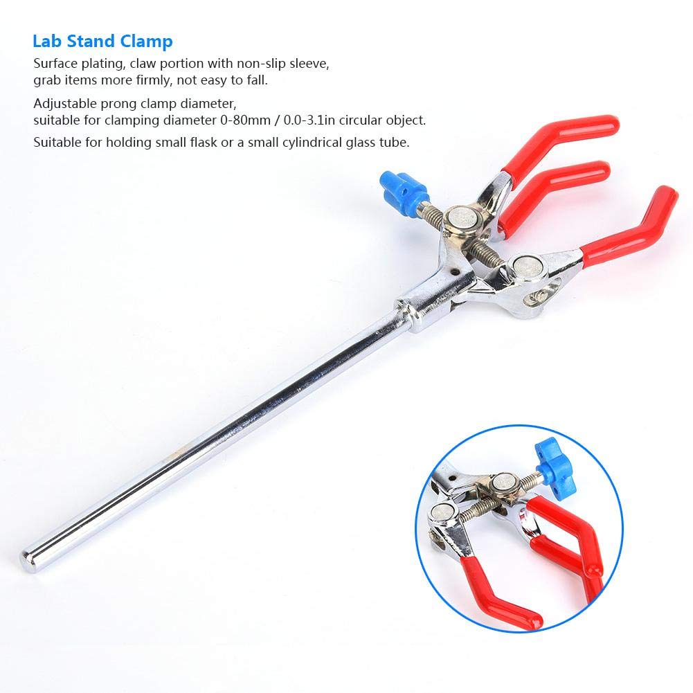 Adjustable Test Tube Clamp for Chemistry Lab Diameter 80mm (3.1in), Rod Length 155mm (6.1in), Siliver - Image 5