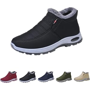 WDSVDFER Snow Boots For Women Men 2026 Winter Warm Wide Width Ankle Booties | Mid Calf Non Slip On Walking Shoes,Arch Support