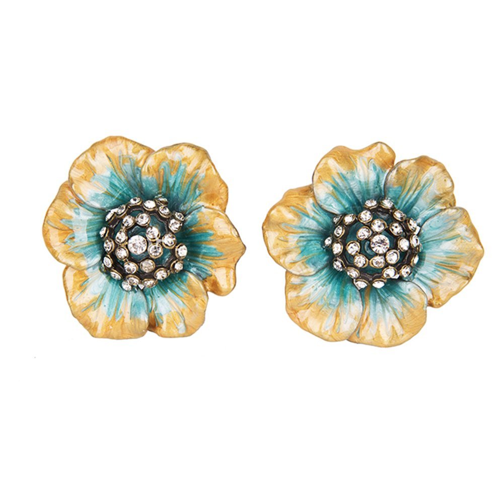 NIKKY HOME Decorative Flower Shape Metal Knobs Pull Handle for Door Cabinet Drawer Pack of 2