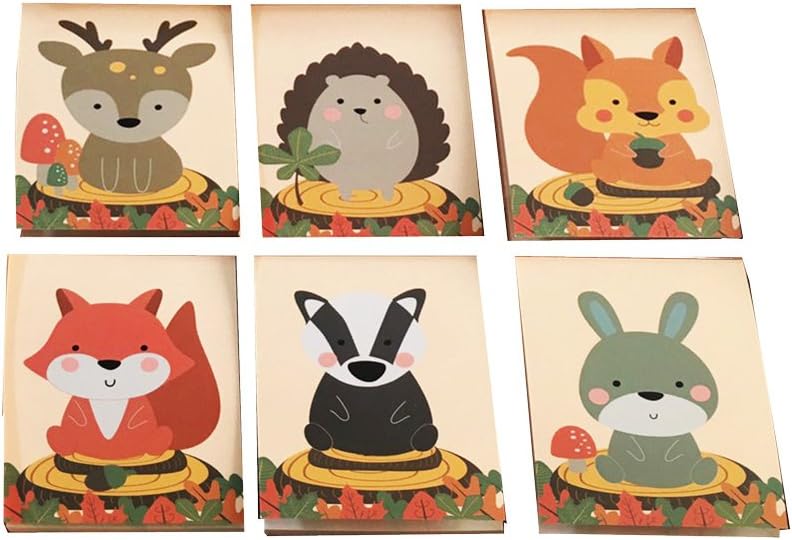 12 x Woodland Animals Kids Small Notepads/Memos. 6 Designs. Great Class Gifts
