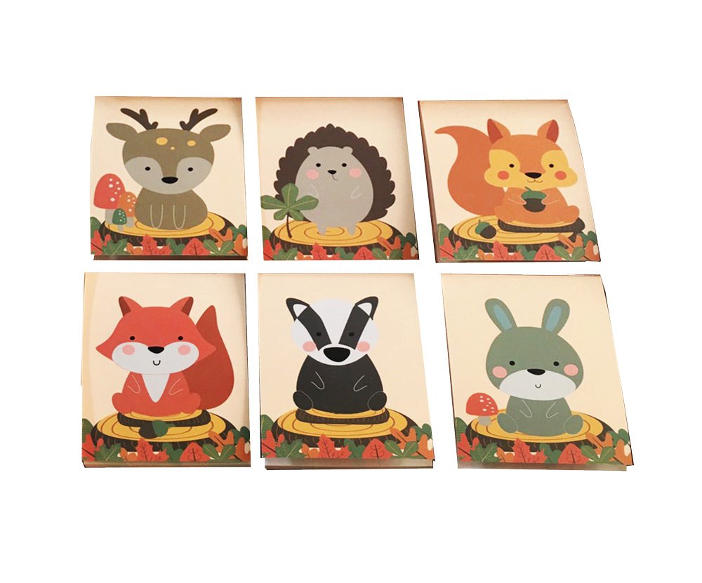 12 x Woodland Animals Kids Small Notepads/Memos. 6 Designs. Great Class Gifts, End of Term Gifts or Party Bag Fillers. Low Cost Bulk Stationery