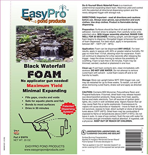 12-Pack of EasyPro Black Expandable Waterfall Foam Ready to use 20 oz Cans