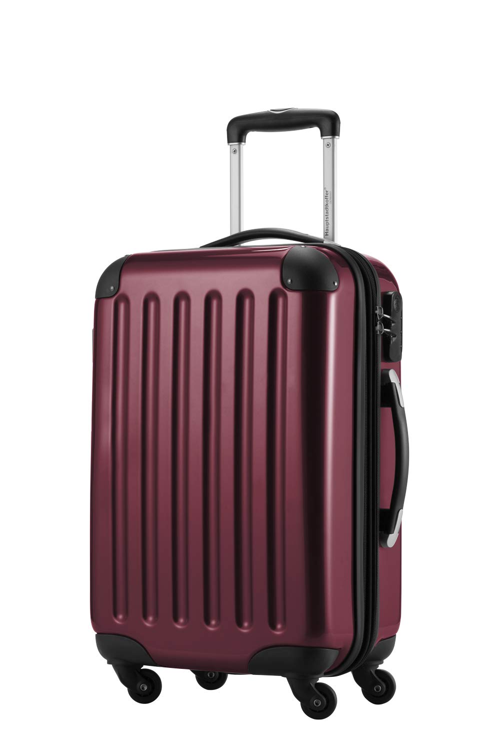 Hauptstadtkoffer Alex Cabin Suitcase 55x38x23 cm, 42 L, Combination Lock, Expandable Hard Shell Trolley PC/ABS, 3.2 kg, 4 Double Wheels, Burgundy