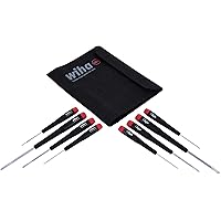 Wiha 26199 Slotted and Phillips Screwdriver Set in Rugged Canvas Pouch, 8 Piece