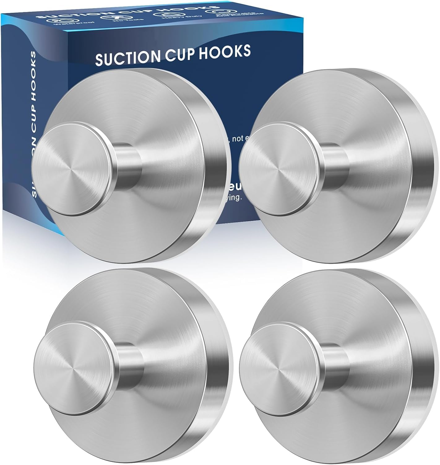 Photo 1 of *Missing Parts*
MOTAIPEAK Suction Cup Hooks for Shower,Removable Shower Towel Suction Hooks for Bathroom Wall,Kitchen,Glass,Mirror,Tile to Hang Robes,Loofah-Silver