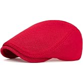 meioro Men's Mesh Flat Cap Summer Breathable Newsboy Hats Beret Ivy Cap Gatsby Irish Cabbie Driving Hat Full Head Wrap