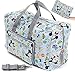 Fordicher Women Nylon Foldable Large Travel Duffel Bag Travel Tote Luggage Bag with Detachable Shoulder Straps for Vacation (Blue Mouse)
