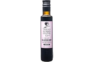 TEXAS HILL COUNTRY OLIVE CO. Blackberry Balsamic Vinegar - Gourmet Barrel Aged Infused Balsamic Vinegar - Great for Dressing Dipping Glazing - No Artificial Flavors or Added Sugar - Made in Texas (8.5 oz)
