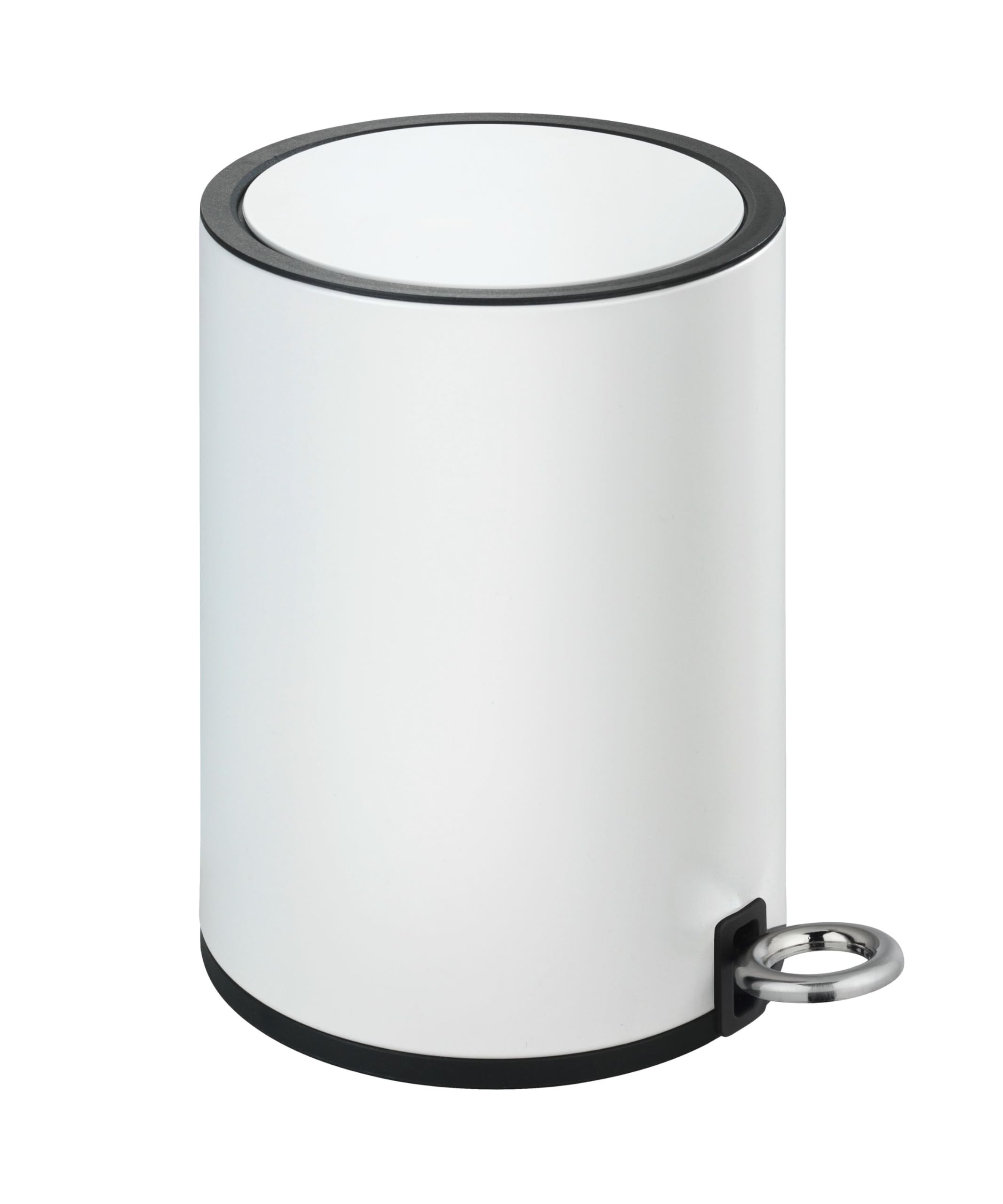 Wenko 22714100 Cosmetic Pedal Bin Monza Easy Close White - Cosmetic Bin, trash can with soft close, capacity 3 L, steel, 18.5 x 25.5 x 24.5 cm