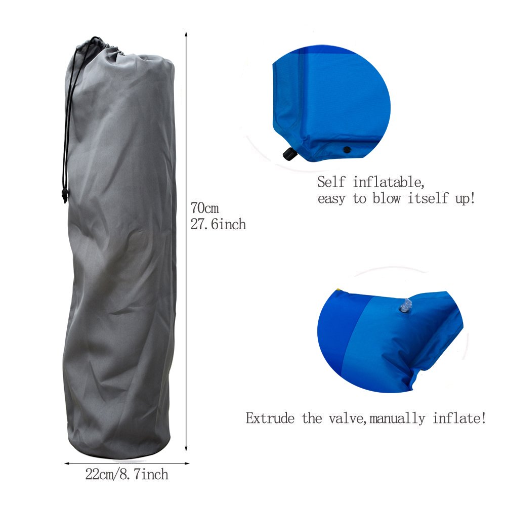 Pantan Double Self-Inflating Air Sleeping Pad, Outdoor Convenient Waterproof Splicing Sleeping Mat with Inflatable Pillow for Camping and Hiking