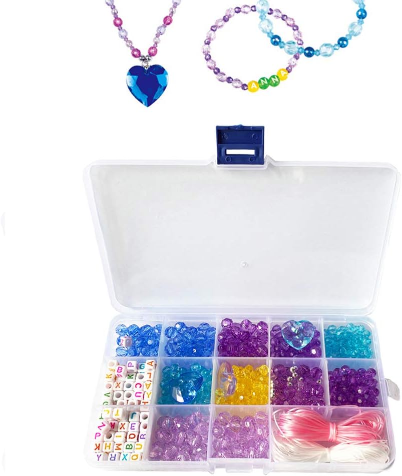 Alphabet Beads DIY Jewelry Making Kit Pop Beads Set Cartoon beaded to Make Hairband, Necklaces, Bracelet, Rings and Art & Crafts Creativity Toys for Girls Boys (DIY Beads Set(609pcs))