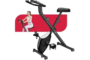 Allviate Exercise Bike 3 in 1 Foldable Fitness Bike 16 Level Indoor Stationary Bike with Pulse Sensor and LCD Monitor Magnetic X-Bike for Home & office Workout