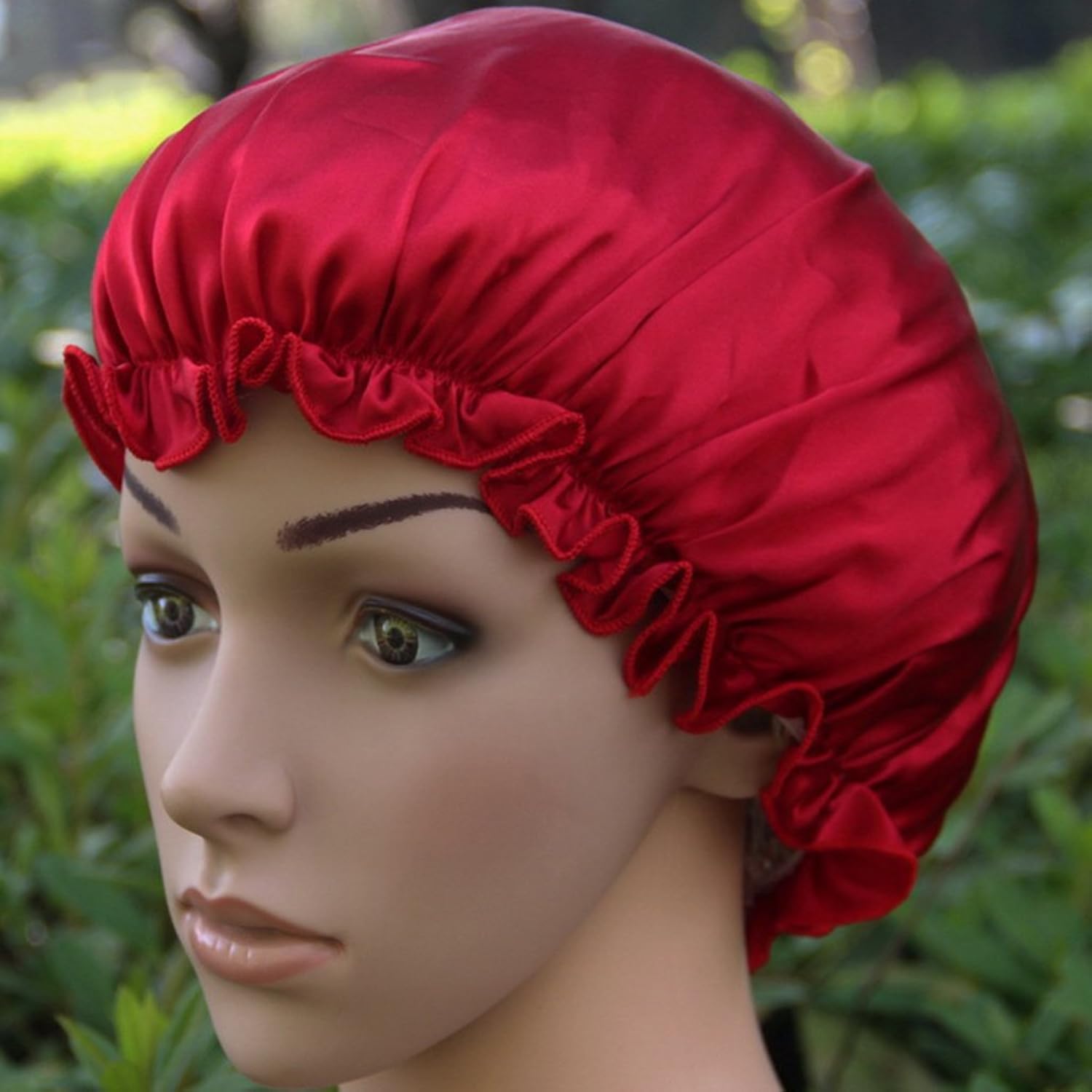 phenovo pure silk sleeping cap sleep hat night hair care bonnet scarves grey