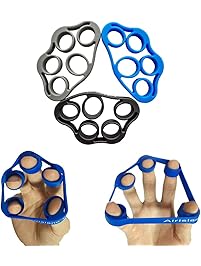 Airisland Finger Stretcher Hand Resistance Bands Hand Extensor Exerciser Finger Grip Strengthener Strength Trainer Gripper set for Arthritis Carpal Tunnel Exercise Guitar and Rock Climbing 3pcs