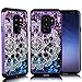 Zase Case Compatible Samsung Galaxy S9+ Plus, Galaxy S9 Plus Case Dual Layer Protection [Jewel Rhinestone] Shockproof Slim Hard Shell Sparkly Crystal [Bling Diamond] (Purple Blue Mandala Flower)