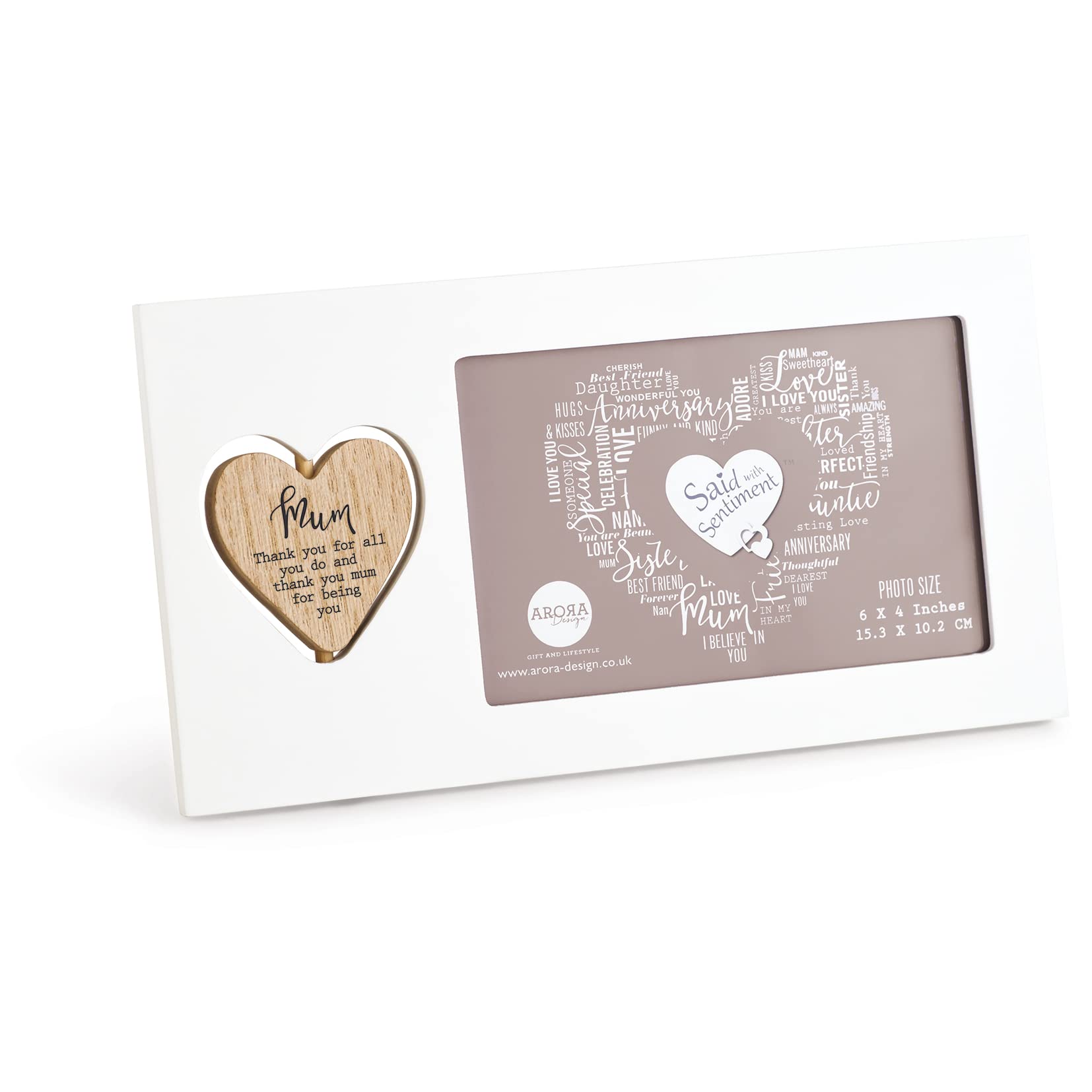 Said with Sentiment 7074 Mum Photo Frame, White, Photo Size 6 x 4 inches