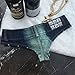 Yollmart Women's Low Rise Mini Denim Shorts Thong Cheeky Jeans Shorts