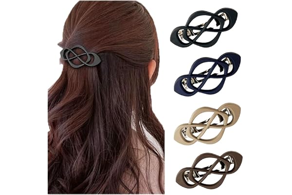 Medium Hair Barrettes for Women 4 Pcs French Style Matte Hair Clips Vintage Solid Color Fashion Hair Accessories for Thick Th