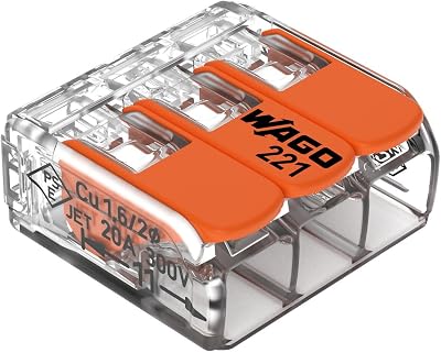 Wago 221-413 Splicing Connector 3 Conductors 0.14-4 mm² Pack of 50