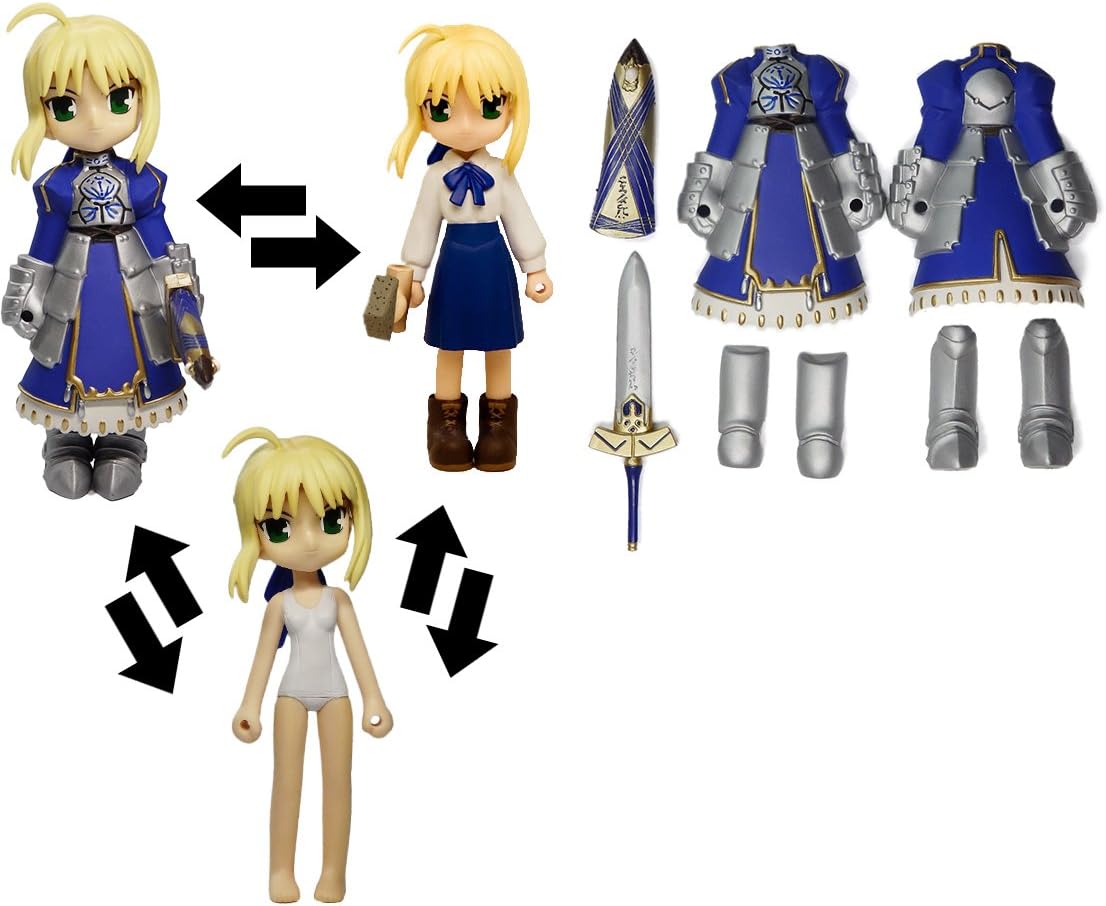 Exhaust Saber: Fate/Stay Night x Shifty Dress-Up Figure + 1 Anime Themed Trading Card Bundle