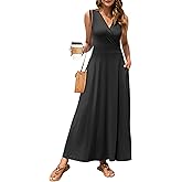MISFAY Women Maxi Dress 2026 Summer Casual Sleeveless Sundress Wrap V Neck Long Dresses Vacation Loose Dress with Pockets