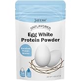 JAYUSS Egg White Protein Powder Unflavored Dried Egg White Powder Pasteurized No Additives Gluten-Free Soy-Free Use in Baking Make Whipped Egg Whites 8 Oz (227g)