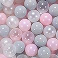 GOGOSO Ball Pit Balls for Toddlers Kids Plastic Balls for Ball-Pit Playpen Pool Baby Pastel Party Decor Fun Shaped Star Bulk 50 100 200 500 1000 Count